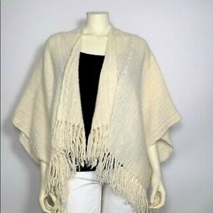Open Weave Fringed Shawl